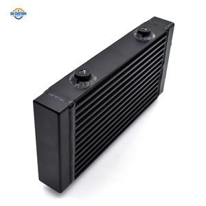 Plaque universelle de refroidissement d'huile de modification de voiture Double passage Sortie latérale AN10 Raccords Refroidisseur d'huile en alliage d'aluminium Pièces détachées de voiture - Product Image 3