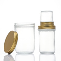 Vente en gros de pots en verre transparent de 120 ml, 500 ml, 1000 ml avec couvercle en aluminium, fermeture hermétique durable, qualité alimentaire, pour le stockage du miel, de la confiture, des épices