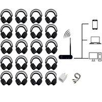Casque de disco silencieux en gros, disco silencieux à 3 canaux, casque de disco silencieux à LED pour soirée dansante silencieuse