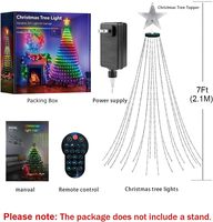 Guirlande lumineuse de Noël intelligente de 2,1 m, 400 LED RGB + Blanc, 16 millions de couleurs, 12 modes, contrôle par application, décorations de Noël