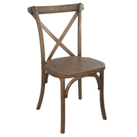 Chaise empilable en résine à dossier croisé, imitation bois vintage, pour mariage, salle à manger, événement, restaurant - Vente en gros fabricant