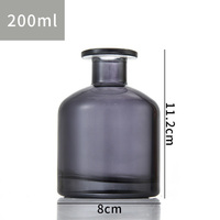 Bouteille diffuseur d'arômes sans flamme Big Belly 100ml, flacon vide noir mat 200ml pour diffuseur d'arômes domestique