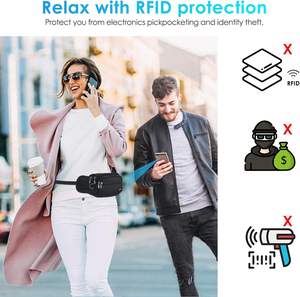 <span class=keywords><strong>AGPTEK</strong></span> Sac de taille RFID de grande capacité Sac de ceinture réglable et étanche pour chien de voyage, marche, cyclisme, escalade, hommes et femmes - Product Image 6