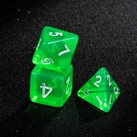 Livraison Rapide – Lot de 7 Dés Polyédriques Transparents Verts Vifs en Acrylique pour Table de Jeu de Rôle (RPG), DND, Pathfinder, Jeux de Société et Fêtes