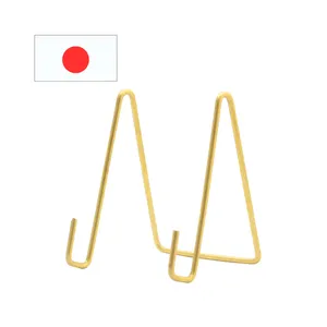 Japanese gold rugged design wire book plates display rack table stand restaurant menu holder