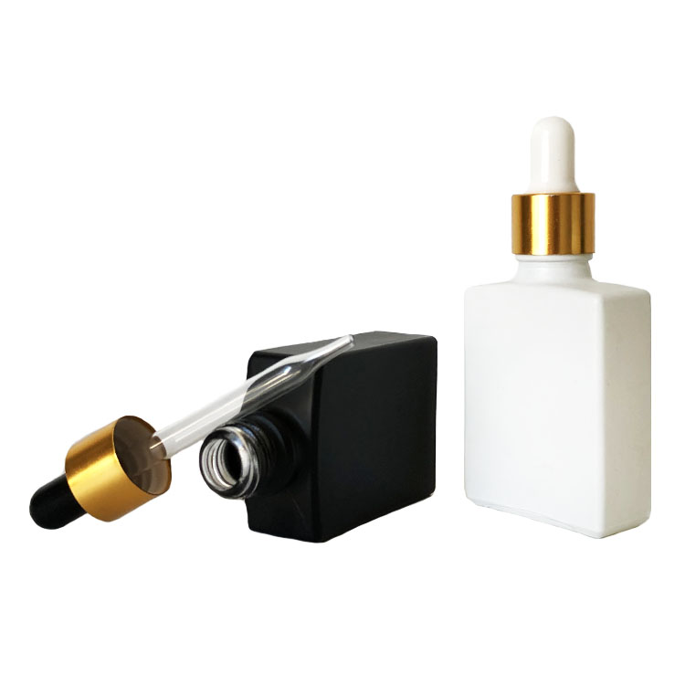 Frosted Rectangle Square Glass Dropper Bottle Liquid Matte Small Tasteless 30ml
