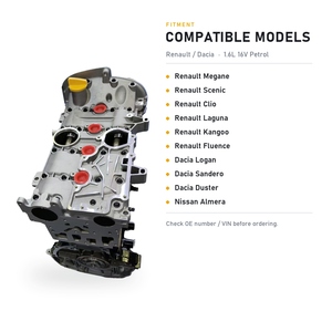 Bloc moteur essence K4M 1.6L DOHC 16 soupapes en fonte, injection multipoint, courroie de distribution pour Renault <span class=keywords><strong>Dacia</strong></span> - Product Image 6