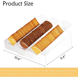 Nhà máy bánh trường hợp Acrylic Cracker khay acrylic Cookie hiển thị Khay cookie hiển thị đứng rõ ràng Acrylic đứng với 3 khe cắm - Product Image 4