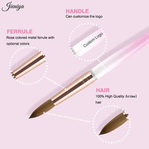 Jieniya <span class=keywords><strong>2023</strong></span> Pinceles de <span class=keywords><strong>Uñas</strong></span> <span class=keywords><strong>Acrílicas</strong></span> Profesionales de Alta Calidad, Transparentes, con Mango de Cristal Rosa, 100% Kolinsky - Product Image 2