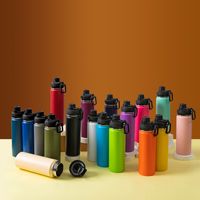 Bouteille d'eau classique pour le camping en plein air, la salle de sport, à double paroi, isolée sous vide, en acier inoxydable