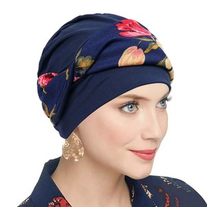 New Fashion Headscarf Hat Printed Headband Twisted Floral Turban Hat Muslim Ladies Soft <b>Hijab</b> Islamic Turban <b>Hijab</b> <b>Caps</b> - Product Image 6