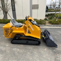 Mini Skid Steer Loader Efisiensi Tinggi Multifungsi, Loader Roda Crawler Kecil untuk Pekerjaan Renovasi Pertanian dan Bangunan