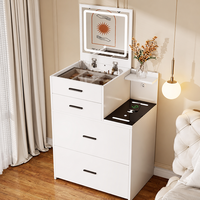 Coiffeuse de maquillage française extensible avec rangement pour chambre à coucher