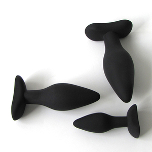 Set de 3 Tapones Anales de Silicona Negra para Masaje, Tamaños Graduados, Juguete Sexual Vibrador - Product Image 3