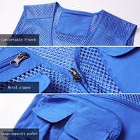 Hommes Gilet Publicité Extérieure Photographie Gilet De Pêche Multi Poche Journaliste Gilet De Sécurité Vêtements De Travail
