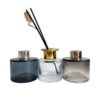Bouteille diffuseur d'arômes en verre vide de luxe, 100 ml, ronde, noir mat, pour diffuseur de parfum d'ambiance et d'aromathérapie, vente en gros