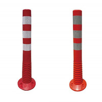 Poteau de Sécurité Routière Flexible de 75 cm de Haut, Poteau de Signalisation en PU, Bollards de Circulation