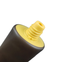 Tube cosmétique plat à visser 40mm 80ml 100ml 150ml 180ml, ultra-plat, à angle droit, avec bouchon à vis, brun mat, personnalisable avec logo
