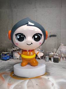 Escultura de León de Dibujos Animados para Exhibición sin Mantenimiento, Figura de Fibra de Vidrio Pintada a Mano, para Ocio al Aire Libre, Lectura en Biblioteca, Forma Irregular - Product Image 4