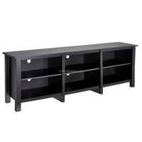 Meuble TV Modulaire Moderne en Bois Noir avec Rangement, Console et Table pour Salon, Chambre, Appartement, Hôtel – Compatible avec les Téléviseurs de 60 à 64 Pouces