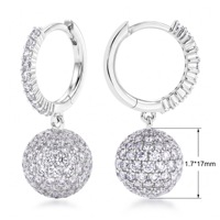 Boucles d'oreilles pendantes en argent sterling 925 avec moissanite sphérique, bijoux en moissanite VVS pour femmes