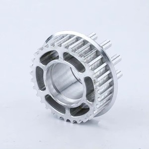 Poulie de distribution en acier inoxydable et aluminium usinée CNC, usinage de précision sur mesure, poulie de courroie synchrone automobile, perçage de goupilles - Product Image 1