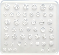 Moule en silicone multi-fleurs pour ongles, motif rose, marguerite, fleur de prunier, moule 3D pour nail art, pour gel UV, breloques d'ongles faites à la main
