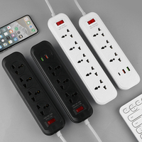 Multiprise universelle 3/4/5 prises CA avec chargement USB, protection contre les surcharges, rallonge électrique en cuivre pur