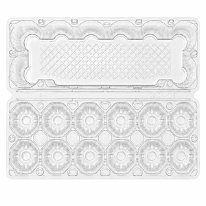 Barquette d'emballage pour 12 œufs en PET transparent de qualité alimentaire, empilable, antichoc, pour centre d'emballage d'œufs, OEM ODM, logo personnalisé - Product Image 5