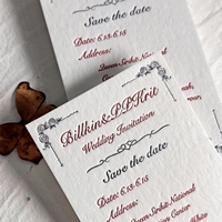 Cartes d'invitation de mariage personnalisées élégantes en papier artistique, avec estampage à chaud doré luxueux
