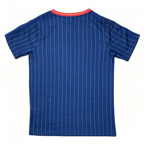 Camiseta de Fútbol Estilo Ibérico Vintage 2026 para Hombre - Rayas Azul Marino con Ribete Rojo, Secado Rápido, Poliéster, Manga Corta - Product Image 2