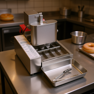 Machine à beignets automatique professionnelle en acier inoxydable, 4 rangées, 240 pièces/heure, équipement de boulangerie électrique - Product Image 2