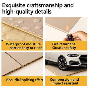 Panneau mural moderne de luxe en fibre de bambou texture pierre revêtement décoratif imperméable et ignifuge pour intérieurs de magasins de détail - Product Image 3