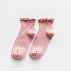 Wholesale Women's Cute Ankle <strong>Socks</strong> Ruffle Lettuce Edge Breathable Knit Cotton Soft Frilly Ankle <strong>Socks</strong> for Girls - Product Image 3