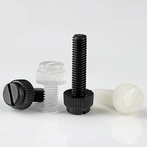 Vis en nylon noir M3 - M10 Boulons en plastique noir PA66 Vis noire 4-40X1/8 Vis moletée fendue transparente - Product Image 5