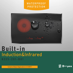 Cocina infrarroja de alta potencia de 3700W con 2 quemadores, sistema de inducción de puente medio + sistema de calentamiento, cocina eléctrica de 2 quemadores, 2 zonas de cocción - Product Image 4