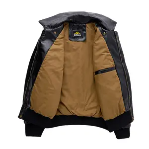 Giacca Bomber OEM Design personalizzato giacca da moto cappotto ricamo Logo pelle Pu Bomber per gli uomini