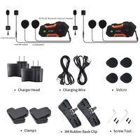 Système d'intercom pour casque de moto, étanche IP67, avec suppression du bruit DSP, son surround, radio FM, mains libres, 3Riders V3