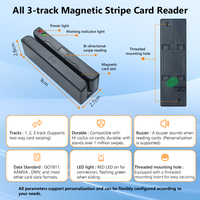 Lecteur de cartes à bande magnétique USB portable 3 pistes, lecteur de cartes à glisser Plug & Play pour système de cartes de membre POS MSR90U