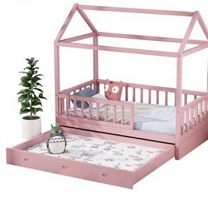 Juego de Muebles de Madera Contemporáneos <span class=keywords><strong>Montessori</strong></span> para Dormitorio Infantil, Diseño de Casa con Cajones, Individual/<span class=keywords><strong>Doble</strong></span>, Venta al por Mayor - Product Image 4