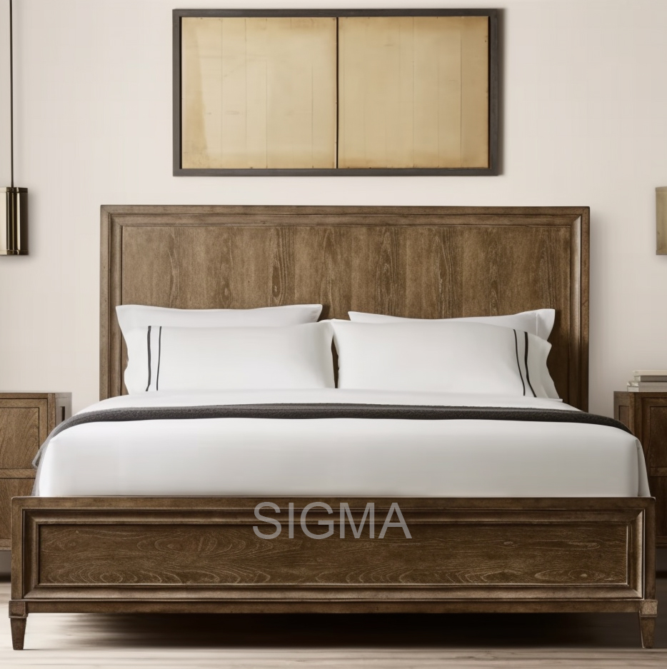 New Arrival Home Furniture Wooden Bed American Style Wood Bed Bedroom Furniture Panel Platform Bed