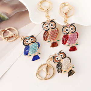 سلسلة مفاتيح ثلاثية الأبعاد للبومة من حجر الراين زينة رائعة عصرية كرتونية على شكل حيوان شعبية سلسلة مفاتيح مجوهرات رائجة - Product Image 5