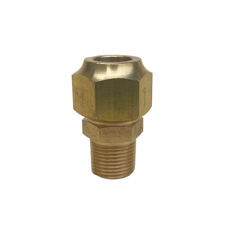 Conector de tubo roscado de latão BSPP NPT, porca macho, acessórios para tubos