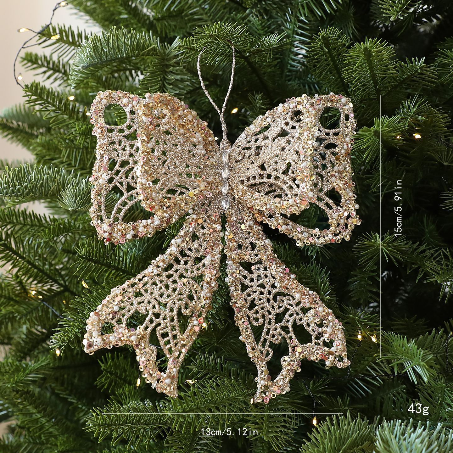 Papillon creux doré champagne-a