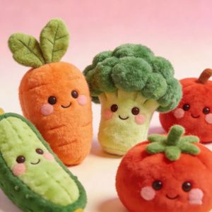 Juguetes de Peluche de Vegetales Personalizados de Alta Calidad y Bajo MOQ, Muñeco de Zanahoria, Brócoli y Pepino, Regalo para Niños - Product Image 1