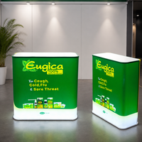Comptoirs promotionnels portables personnalisés, tables pliantes pour salons professionnels avec éclairage LED