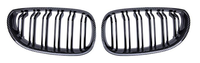 Grille de pare-chocs avant LUMA 05-09 à double lamelle noir brillant/noir mat chrome carbone pour BMW Série 5 ABS E60 E61 2005-2009