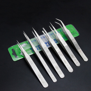 Stainless Steel Tweezers Pointed Tip <b>Smooth</b> Surface Industrial Repair <b>Tool</b> Set - Product Image 3