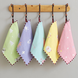 Lingettes en coton pour bébé Jianmu 25x25 cm avec bordure jacquard, serviettes pour nourrissons - Product Image 2