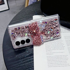 เคสโทรศัพท์แบบพับได้ลายโบว์เพชรหรูหรา สำหรับ Samsung Z Fold 7 6 5 พร้อมจัดส่งฟรี รุ่น Flip 7 พร้อมสายคล้อง อุปกรณ์เสริมมือถือ - Product Image 3